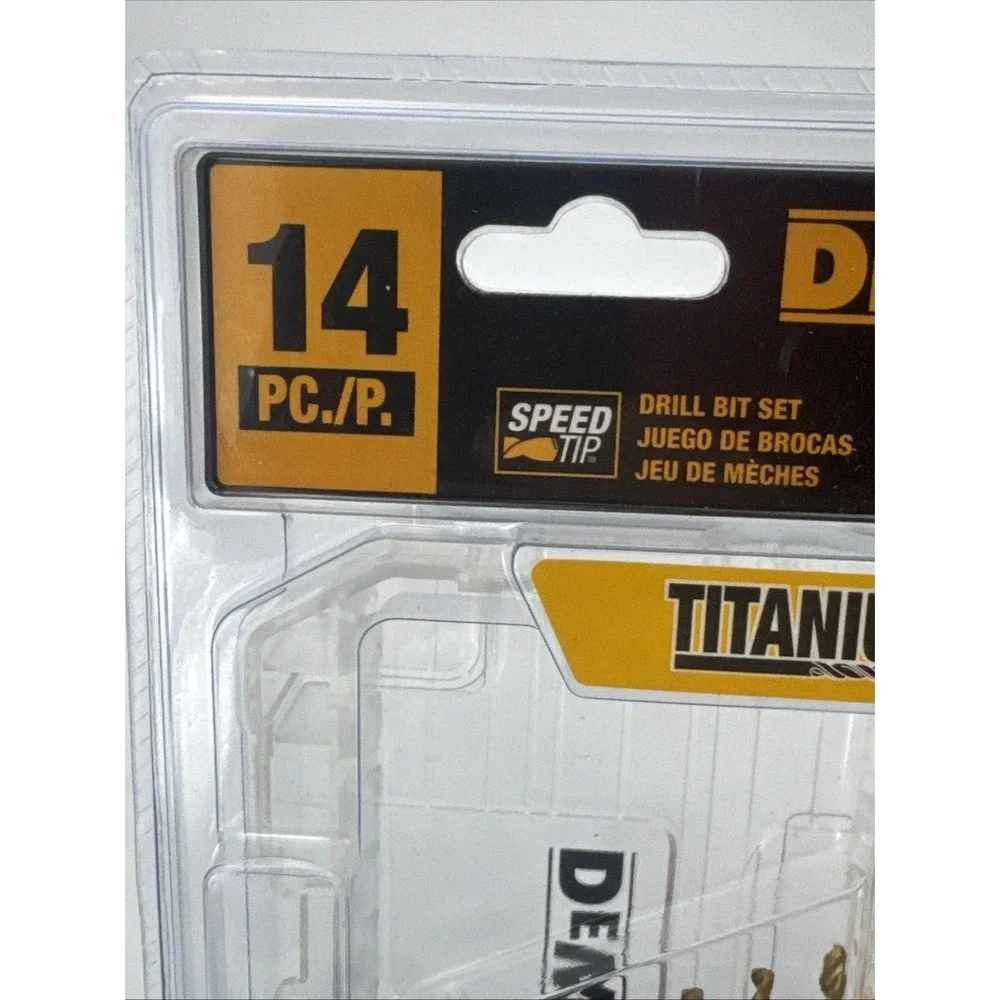DeWalt 14 PC. Titanium Nitride Coated Drill Bit Set w/Hard Case & No Spin Shank
